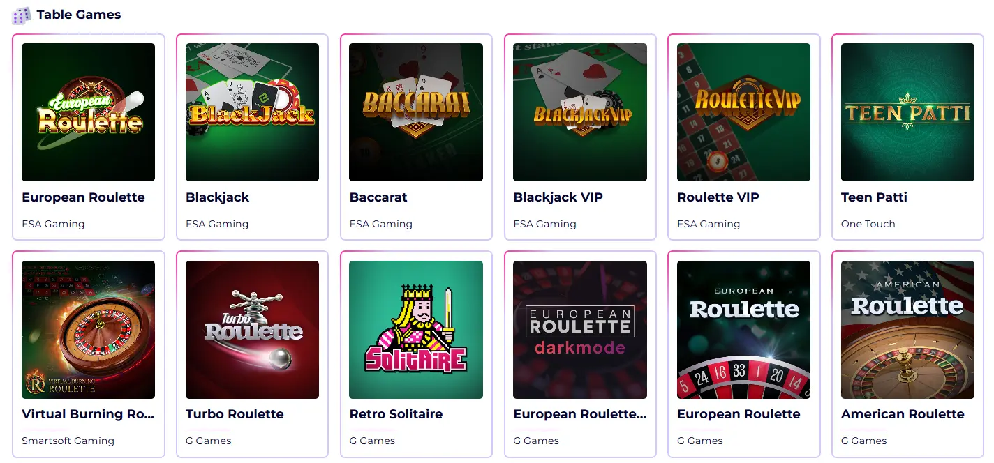 SlotRoyals Live Casino mit Blackjack, Baccarat, Roulette und weiteren Tischspielen