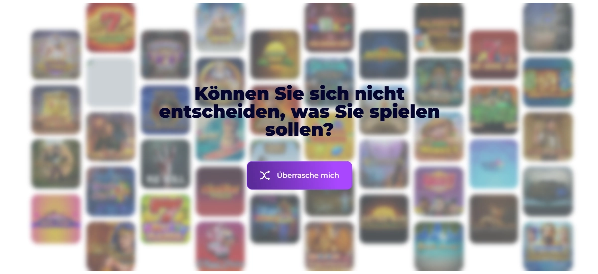 SlotRoyals Casino Funktion Überrasche mich zur zufälligen Auswahl eines Spiels